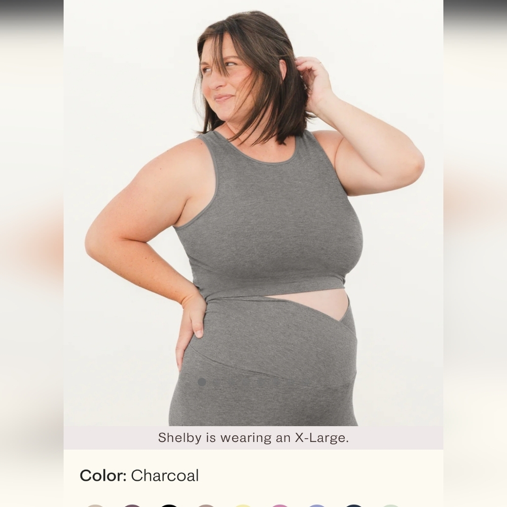 Sublime® Bamboo Maternity & Nursing Longline Bra Top Sz XL BUSTY Color: Charcoal